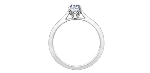 18k Pear Shape Canadian Diamond Solitaire Engagement Ring