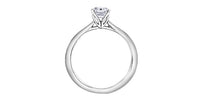 18k White Gold Canadian Emerald Cut Diamond Solitaire Engagement Ring | Whistler Luxury Bridal