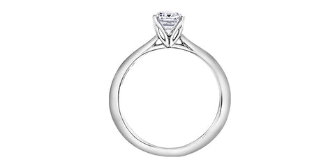 18k Gold Canadian Emerald Cut Diamond Engagement Ring
