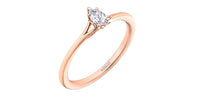 14k Rose Gold Canadian Pear Shape Diamond Solitaire Engagement Ring | Whistler Romantic Bridal