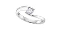 18k White Gold Canadian Diamond Solitaire Engagement Ring | 0.30ct | Half Bezel Set