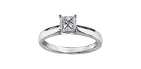 18k White Gold Canadian Diamond Princess Cut Solitaire Engagement Ring | 0.50ct | Whistler Bridal
