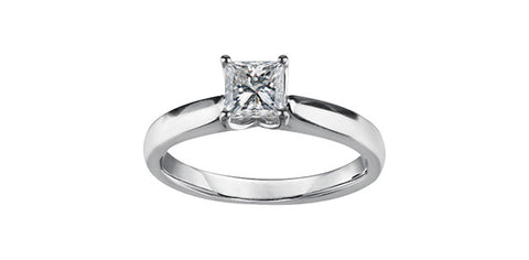 18k Princess Cut Canadian Diamond Solitaire Engagement Ring