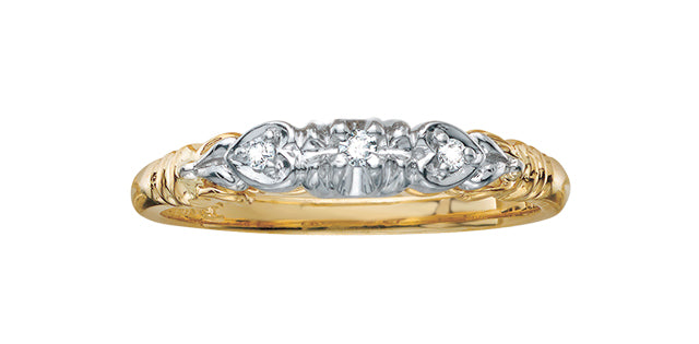 10k Gold Hearts & Arrows Diamond Stacker Ring | Whistler Keepsake