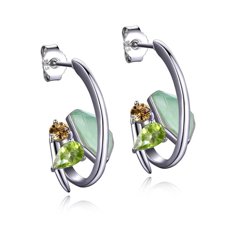 Elle - Sterling Silver Green "Bouquet" Earrings
