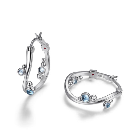 Elle - Sterling Silver Blue Topaz Earrings