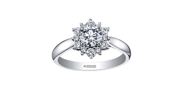 18k White Gold Canadian Diamond Snowflake Engagement Ring | 0.60cttw | Whistler Bridal