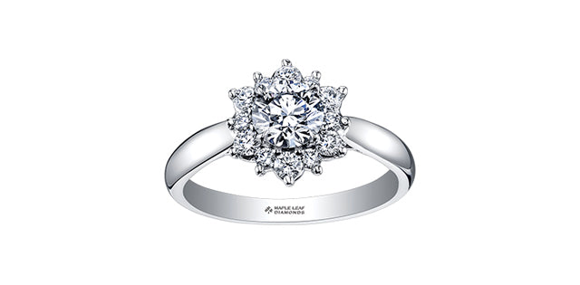 18k White Gold Canadian Diamond Snowflake Engagement Ring | 0.60cttw | Whistler Bridal