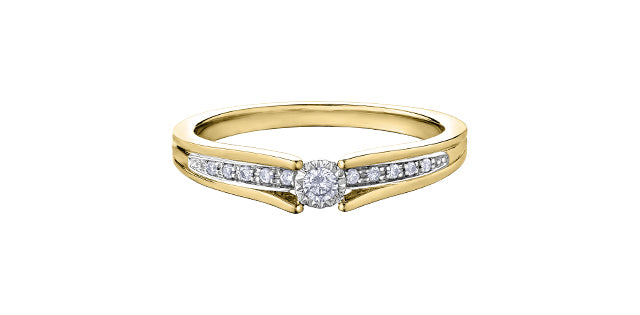 10k Yellow & White Gold Diamond Engagement Ring | Accessible Bridal | Whistler Keepsake