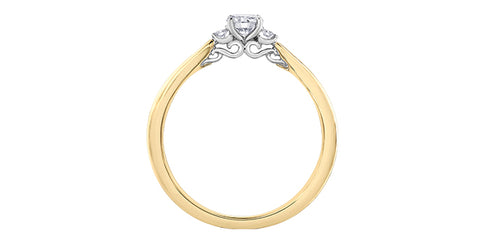 18k Canadian Diamond 3 Across Engagement Ring1