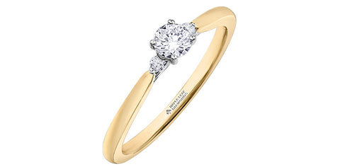 18k Canadian Diamond 3 Across Engagement Ring