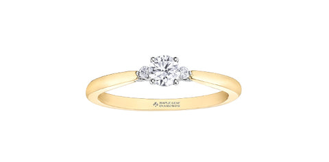 18k Canadian Diamond 3 Across Engagement Ring