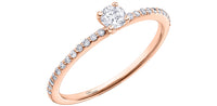 10k Rose Gold Canadian Diamond Halo Solitaire Engagement Ring | 0.19ct | Whistler Bridal