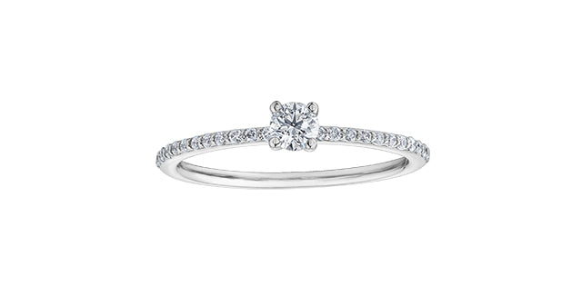 10k White Gold Canadian Diamond Solitaire Engagement Ring | 0.31cttw | Accessible Bridal
