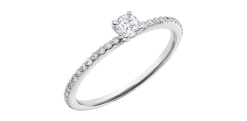 10k White Gold Canadian Diamond Solitaire Engagement Ring | 0.31cttw | Accessible Bridal