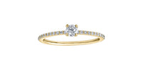 10k Yellow Gold Canadian Diamond Halo Solitaire Engagement Ring | 0.19ct | Whistler Bridal