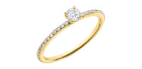 10k Yellow Gold Canadian Diamond Halo Solitaire Engagement Ring | 0.19ct | Whistler Bridal
