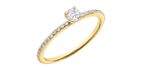 10k Canadian Diamond Solitaire Engagement Ring