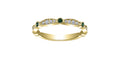 10k Yellow Gold Emerald & Diamond Milgrain Stacker Ring | 0.15ct | Whistler Keepsake
