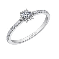 14k White Gold Canadian Diamond Snowflake Stacker Ring | 0.25cttw | Whistler Winter Keepsake