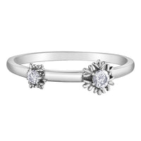 14k White Gold Canadian Diamond Double Snowflake Stacker Ring | 0.12cttw | Whistler Winter Keepsake