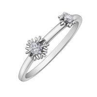14k White Gold Canadian Diamond Double Snowflake Stacker Ring | 0.12cttw | Whistler Winter Keepsake
