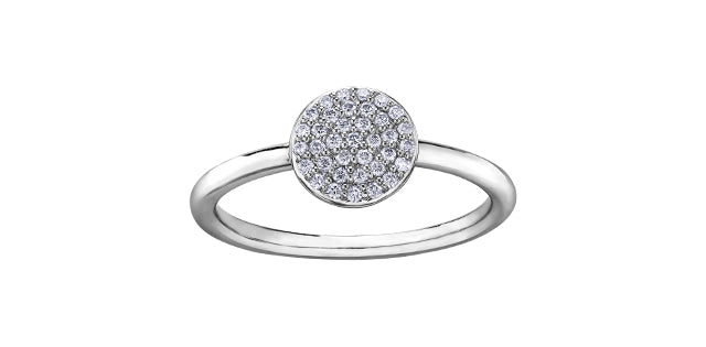 10k Gold Diamond Disc Stacker Ring | Whistler Keepsake