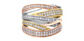 14k Tri-Colour Multi-Wave Dinner Ring