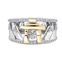 14k Canadian Gold Diamond Inukshuk Mountain Ring | 0.57cttw | Luxury Whistler Statement Ring