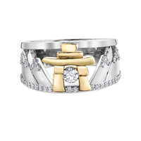 14k Canadian Gold Diamond Inukshuk Mountain Ring | 0.40cttw | Whistler Statement Ring