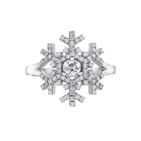 14k White Gold Canadian Diamond Snowflake Ring | 0.50cttw | Whistler Winter Statement Ring