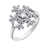 14k White Gold Canadian Diamond Snowflake Ring | 0.50cttw | Whistler Winter Statement Ring