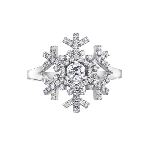 14k Canadian Diamond Snowflake Ring