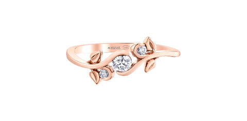 14k Gold Canadian Diamond Entwined Leaf Ring