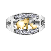 14k Canadian Gold Diamond Jeanie Bear Ring | 0.30cttw | Ethical Whistler Statement Ring