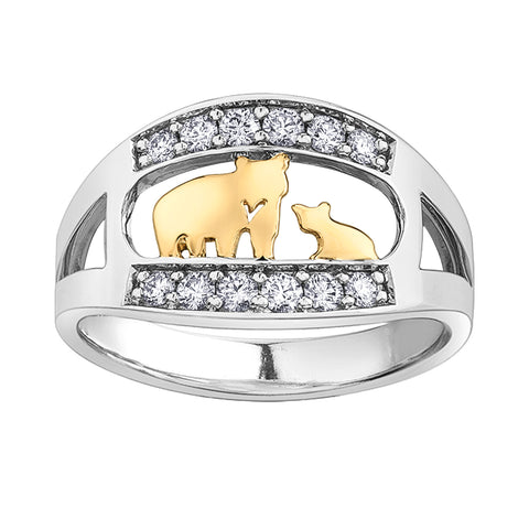 14k Gold Jeanie Bear Canadian Diamond Ring