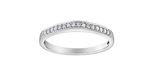 10k White Gold Diamond Peaked Wedding Band | 0.11ct | Whistler Keepsake