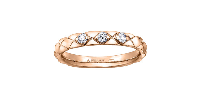 14k Diamond Quilted Stacker Ring