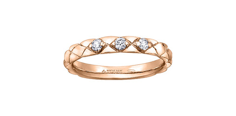 14k Diamond Quilted Stacker Ring