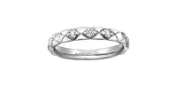14k White Gold Canadian Diamond Quilted Stacker Ring | 0.12ct | Whistler Keepsake