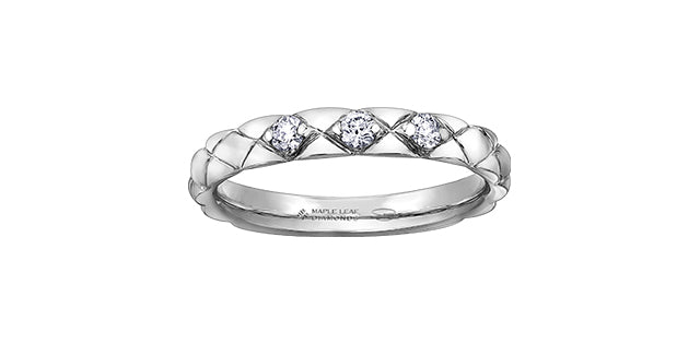 14k Diamond Quilted Stacker Ring