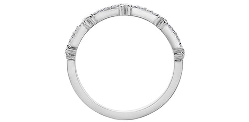 10k White Gold Diamond X & O Stacker Ring | 0.08ct | Whistler Keepsake