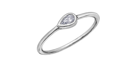 10k Gold Pear Shape Diamond Ring