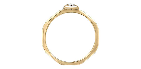 10k Gold and Diamond Honeycomb Stacker Ring