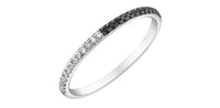 10k White Gold Black & White Diamond Stacker Ring | 0.10ct | Whistler Keepsake