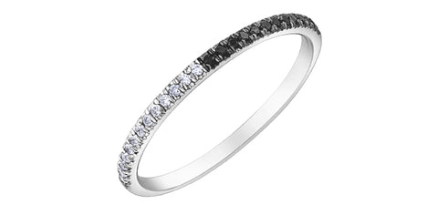 10k Gold Black and White Diamond Ring