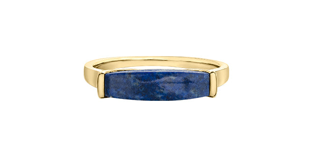 10k Yellow Gold Lapis Stacker Ring | Whistler Keepsake