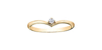 14k Yellow Gold Canadian Diamond Tiara Solitaire Ring | 0.04ct | Whistler Keepsake