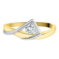 14k Yellow & White Gold Canadian Diamond Mountain Buckle Ring | 0.15ct | Whistler Keepsake