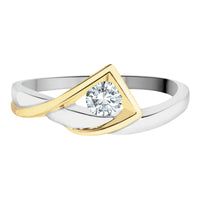 Canadian Diamond Mountain Ring | 0.15ct | Whistler Keepsake | 14k White & Yellow Gold